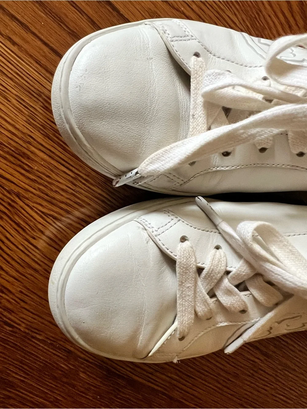 Tory Burch White Leather Logo Lace-Up Sneakers